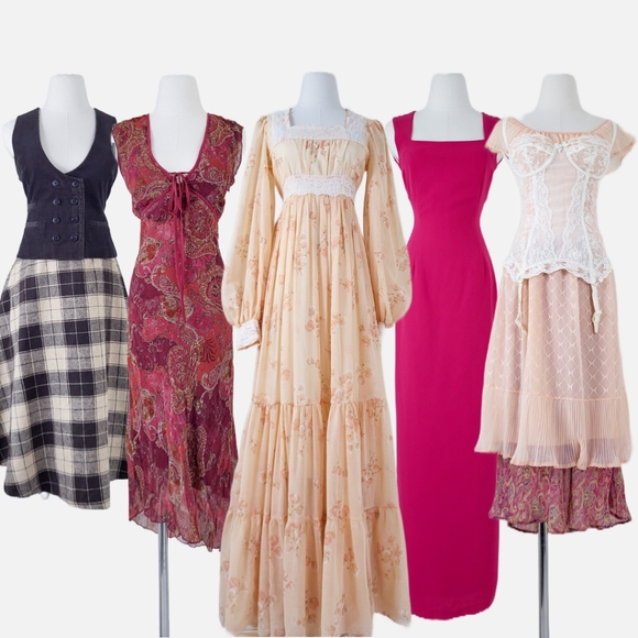 Gunne Sax by Jessica McClintock maxi dress layered tiered long sleeve bishop - Picture 2 of 16